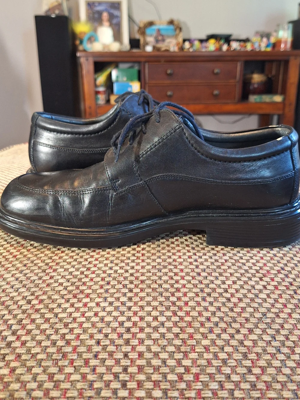 Dockers Black Leather Lace-Up Oxfords Dress Shoes Waterproof